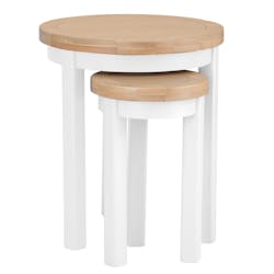 Table gigogne ronde blanche (2 pièces) NAXOS
