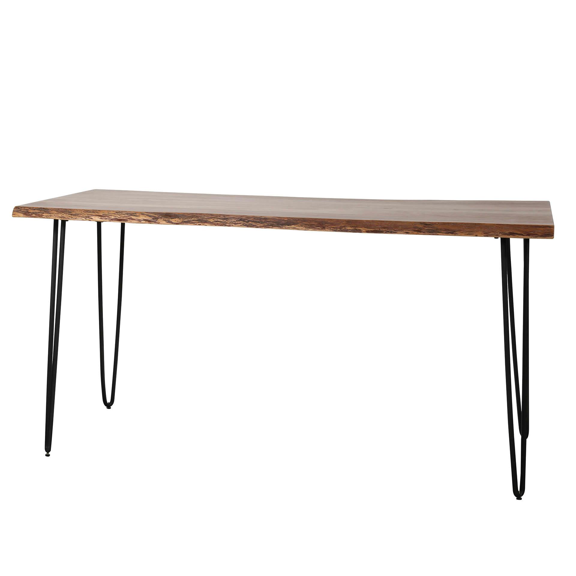 Table haute bois d'acacia massif métal 180 cm MELBOURNE