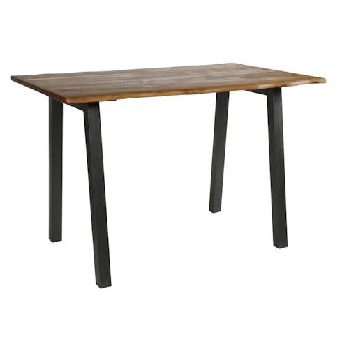 Table haute mange debout bois massif et metal style contemporain