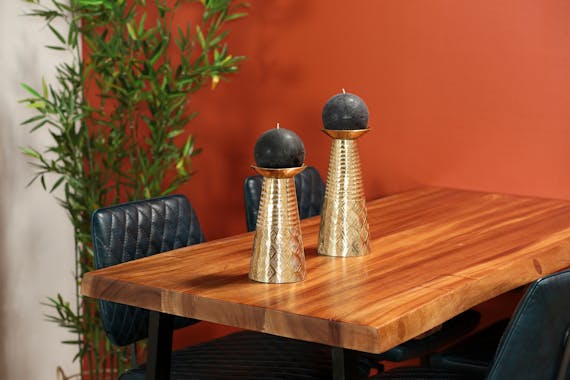 Table haute bois de suar métal 140 cm HAWAI