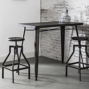 Table haute mange debout en metal noir style industriel