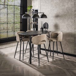 Table haute de cuisine forme organique avec effet marbre 140 cm RALF