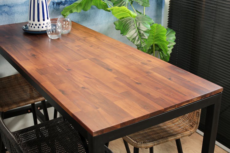 Table haute de jardin en bois d'acacia 150 cm SAMANA
