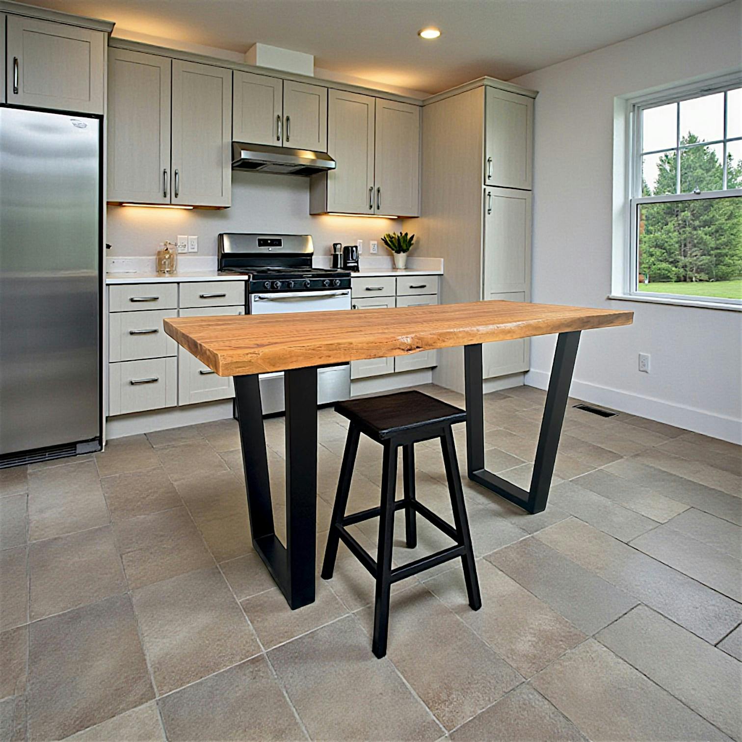 Table haute en bois de teck recyclé 190 cm TIMOR