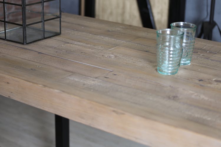 Table haute en bois recyclé 120 cm AUCKLAND