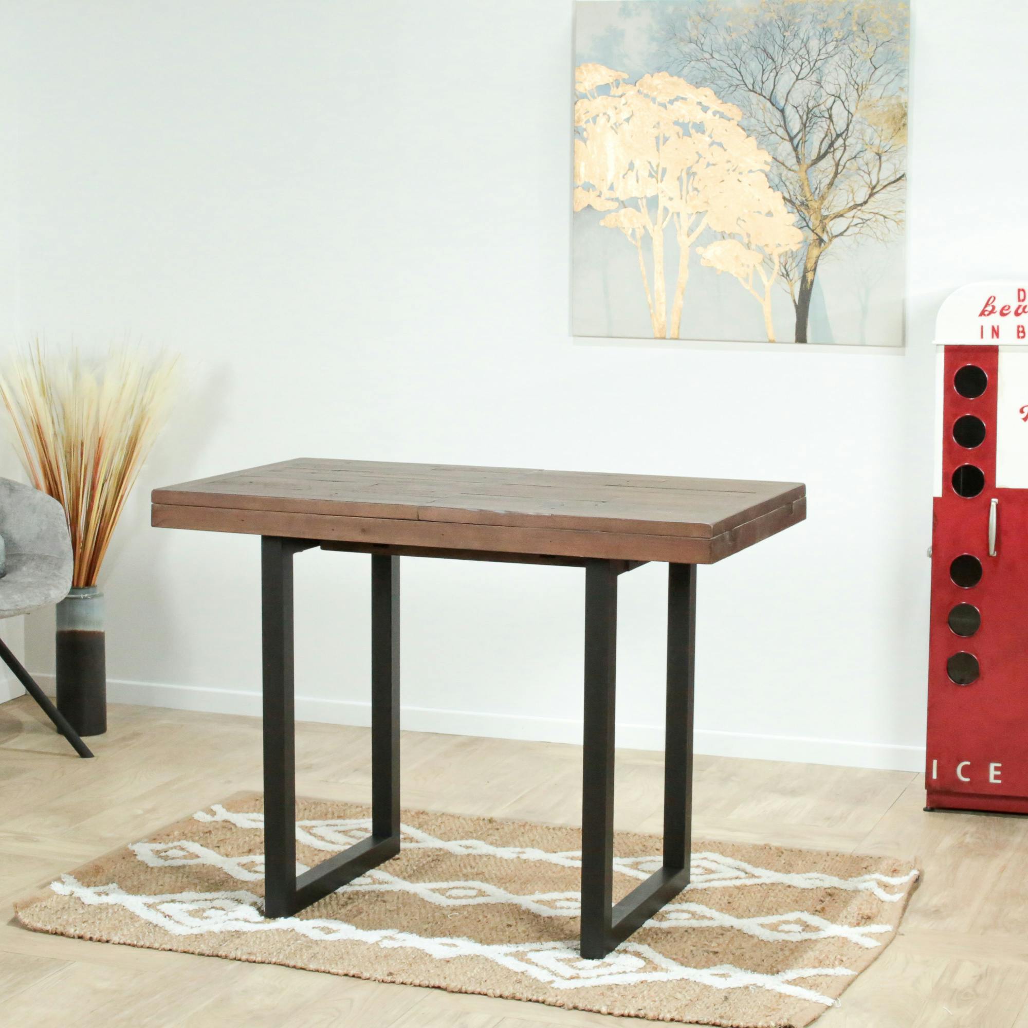 Table haute extensible bois recyclé 120-160 cm BRISBANE