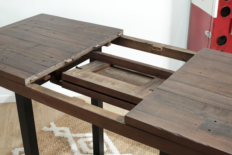 Table haute extensible bois recyclé 120-160 cm BRISBANE