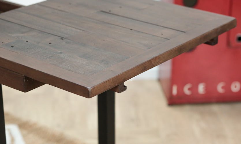 Table haute extensible bois recyclé 120-160 cm SAMOA