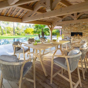  Table haute jardin en bois d'acacia 210 cm IBIZA