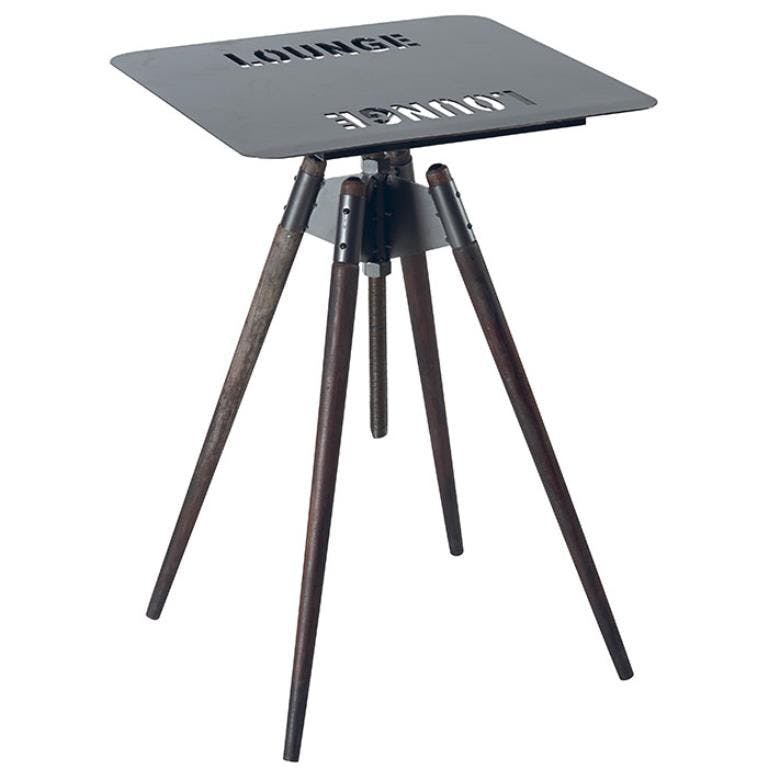 Table haute mange-debout Moderne 80cm Fer et Tanoak OREGON