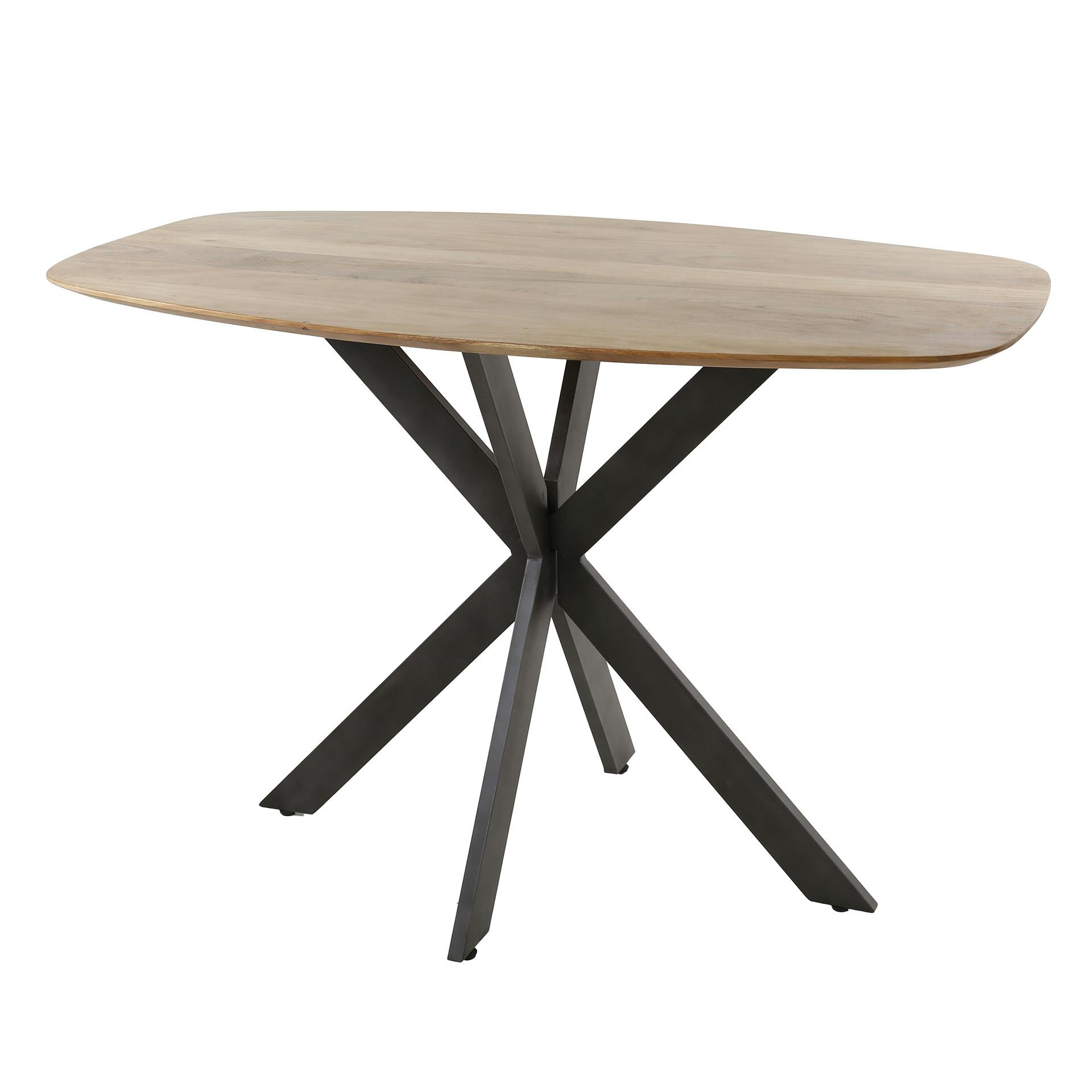 Table haute pied central en bois d'acacia 140 cm MELBOURNE