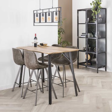 Table haute mange debout rectangulaire en bois metal style contemporain