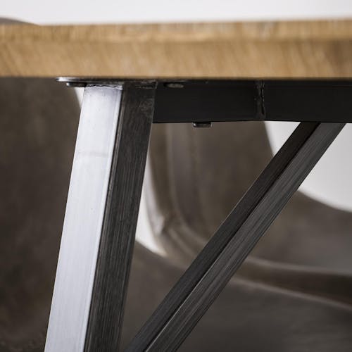 Table haute mange debout rectangulaire en bois metal style contemporain