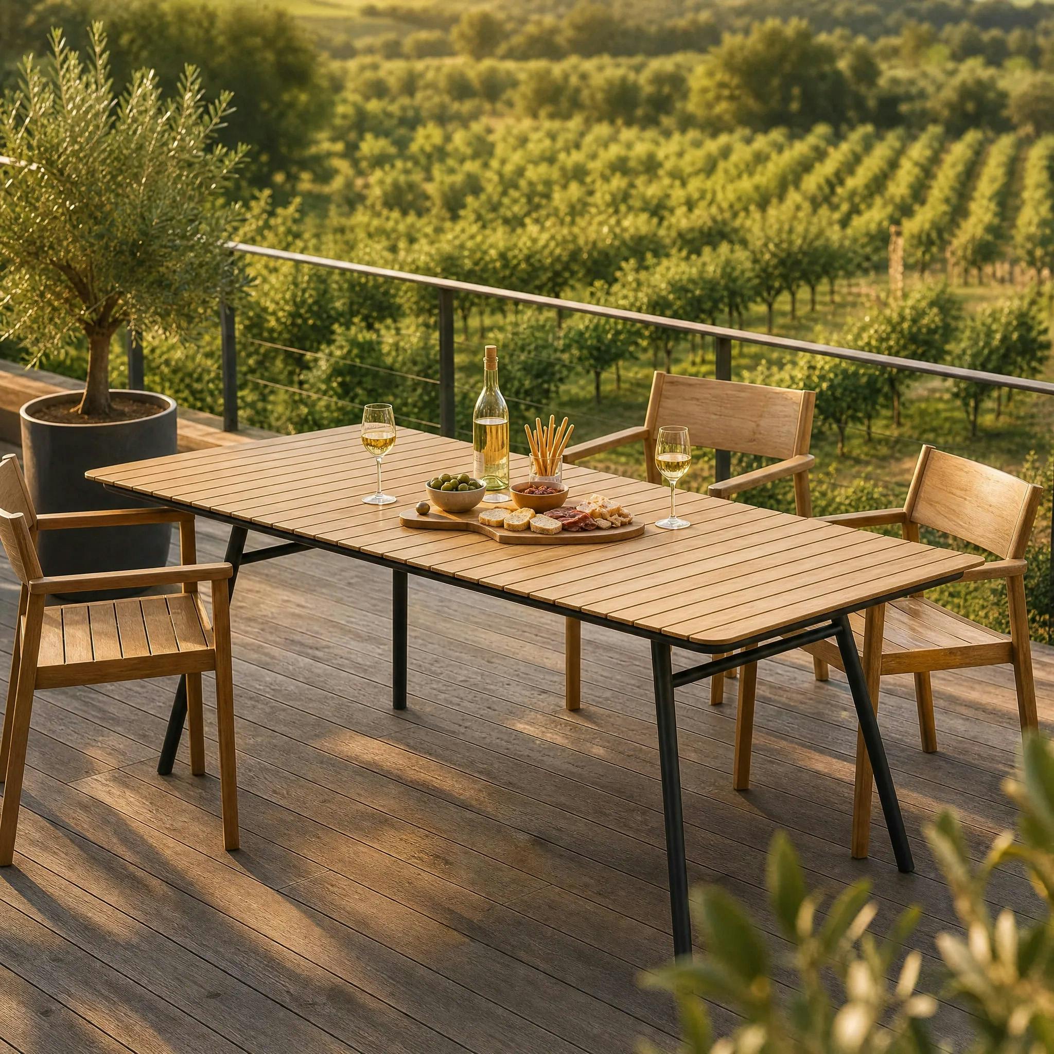 Table intérieur/extérieur en teck 220 cm LAKEWOOD