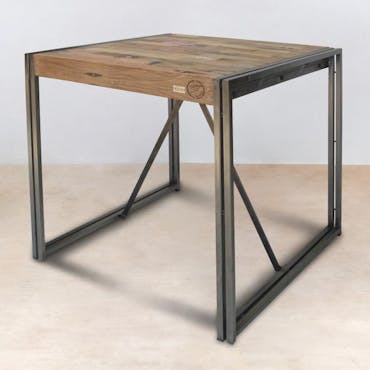  Table haute mange debout en bois recycle et metal style industriel