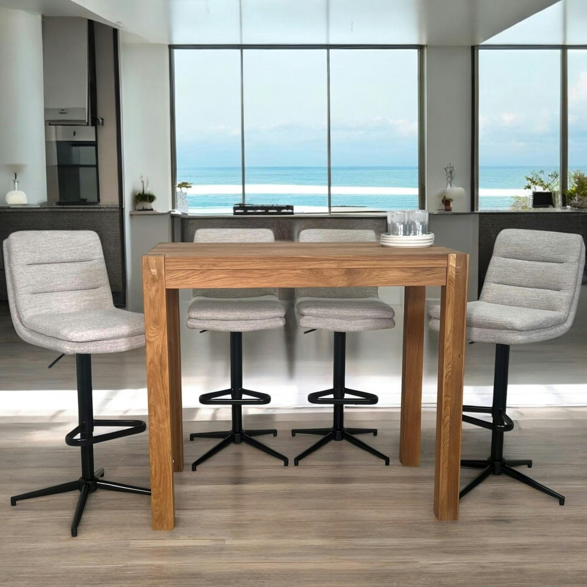 Table haute mange debout en bois de style campagne