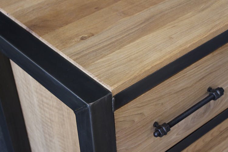 Table haute mange debout en metal et bois style industriel