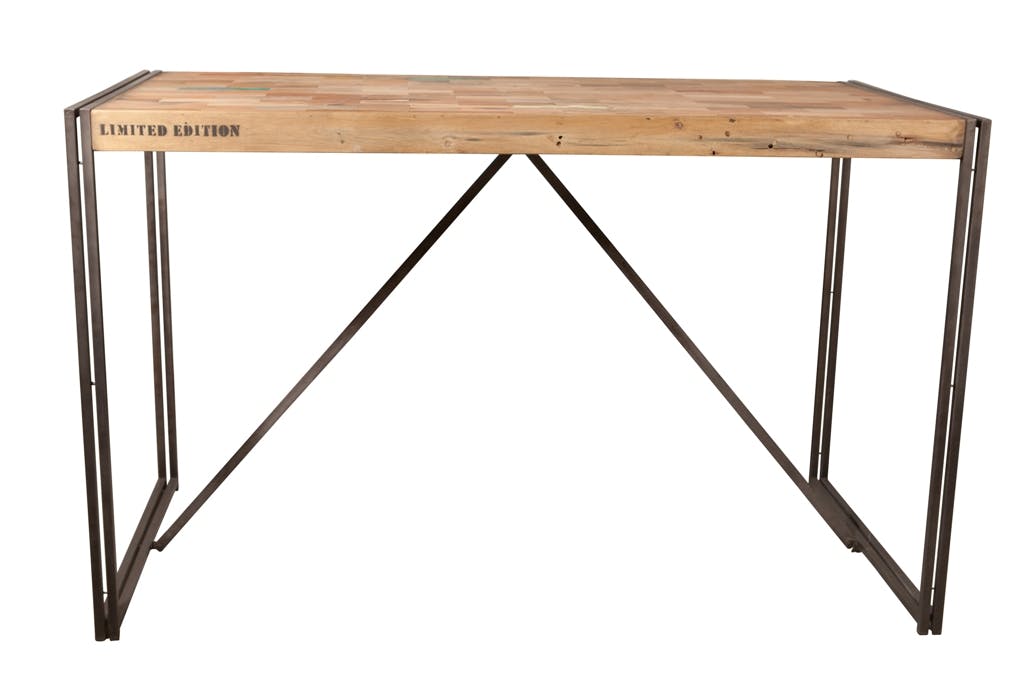 Table mange debout rectangle bois recyclé 150x80 CARAVELLE