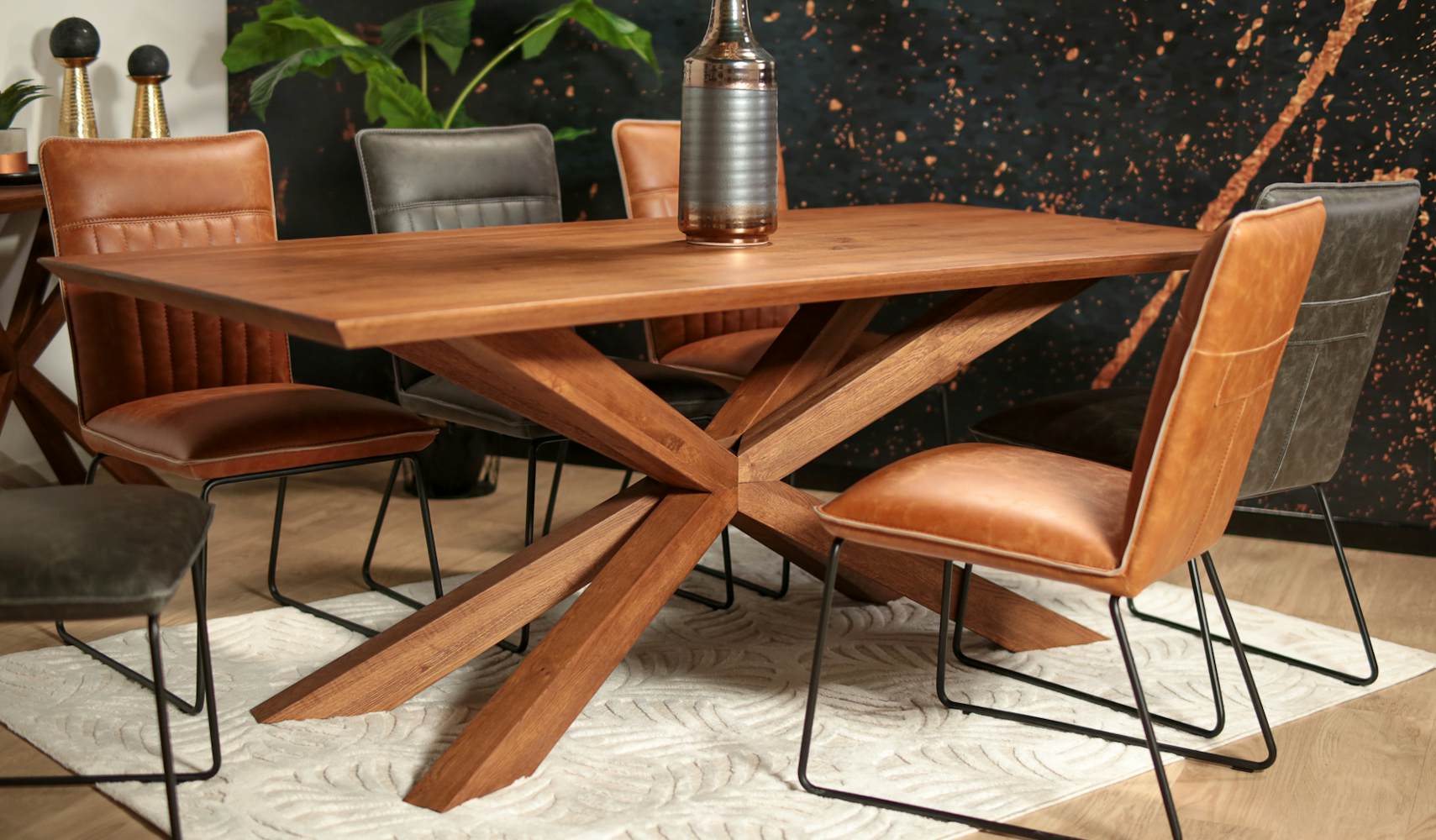 Table mikado en chêne 200 cm OKA Tables à manger Pier Import