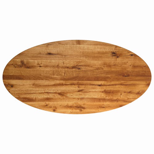 Table ovale en chêne huilé avec pied central en bois 200 cm RAGUSE