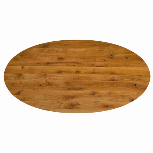 Table ovale en chêne huilé avec pied central en métal noir 200 cm RAGUSE