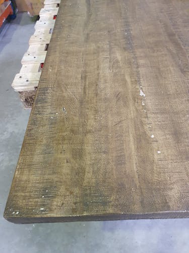 Table pied central bois de manguier 165 cm LUCKNOW