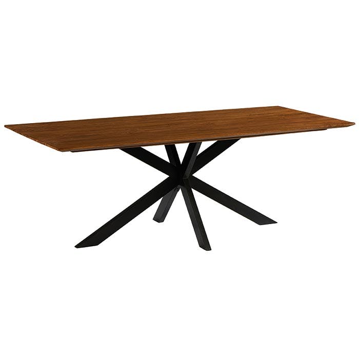 Table pied central bois recyclé teck 220 cm BARBADE