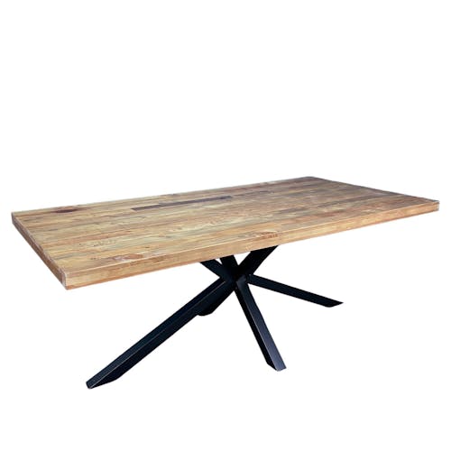 Table pied central en bois recyclé 200 cm CANBERRA