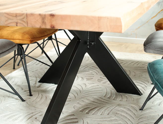 Table extensible en chêne blanc avec bords naturels 200 cm PALERME