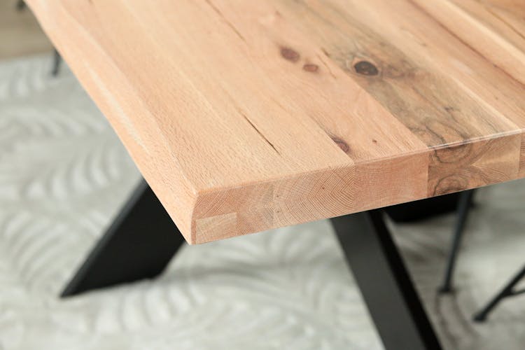 Table extensible en chêne blanc avec bords naturels 200 cm PALERME