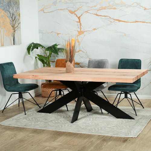 Table extensible en chêne blanc avec bords naturels 200 cm PALERME