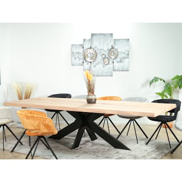  Table extensible en chêne blanc avec bords naturels 300 cm PALERME