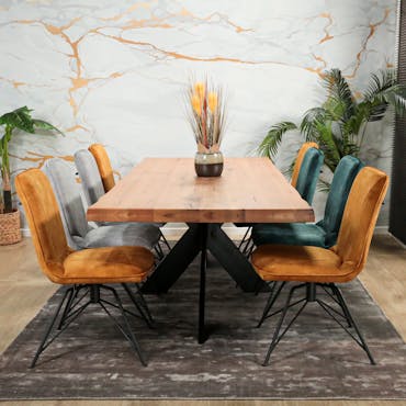  Table extensible en chêne huilé avec bords naturels 240 cm PALERME