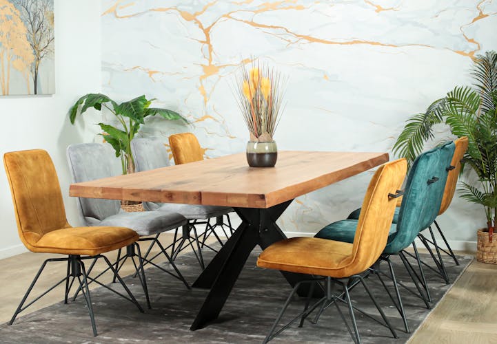 Table extensible en chêne huilé avec bords naturels 240 cm PALERME