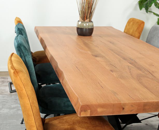 Table extensible en chêne huilé avec bords naturels 240 cm PALERME