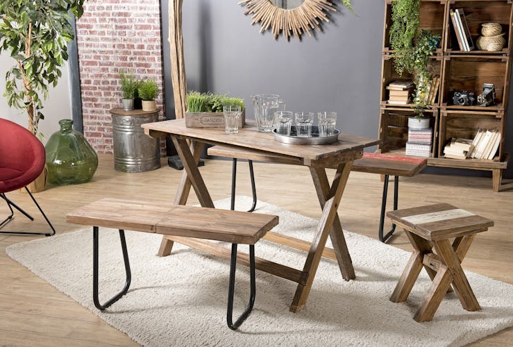 Table pliante en bois de style campagne