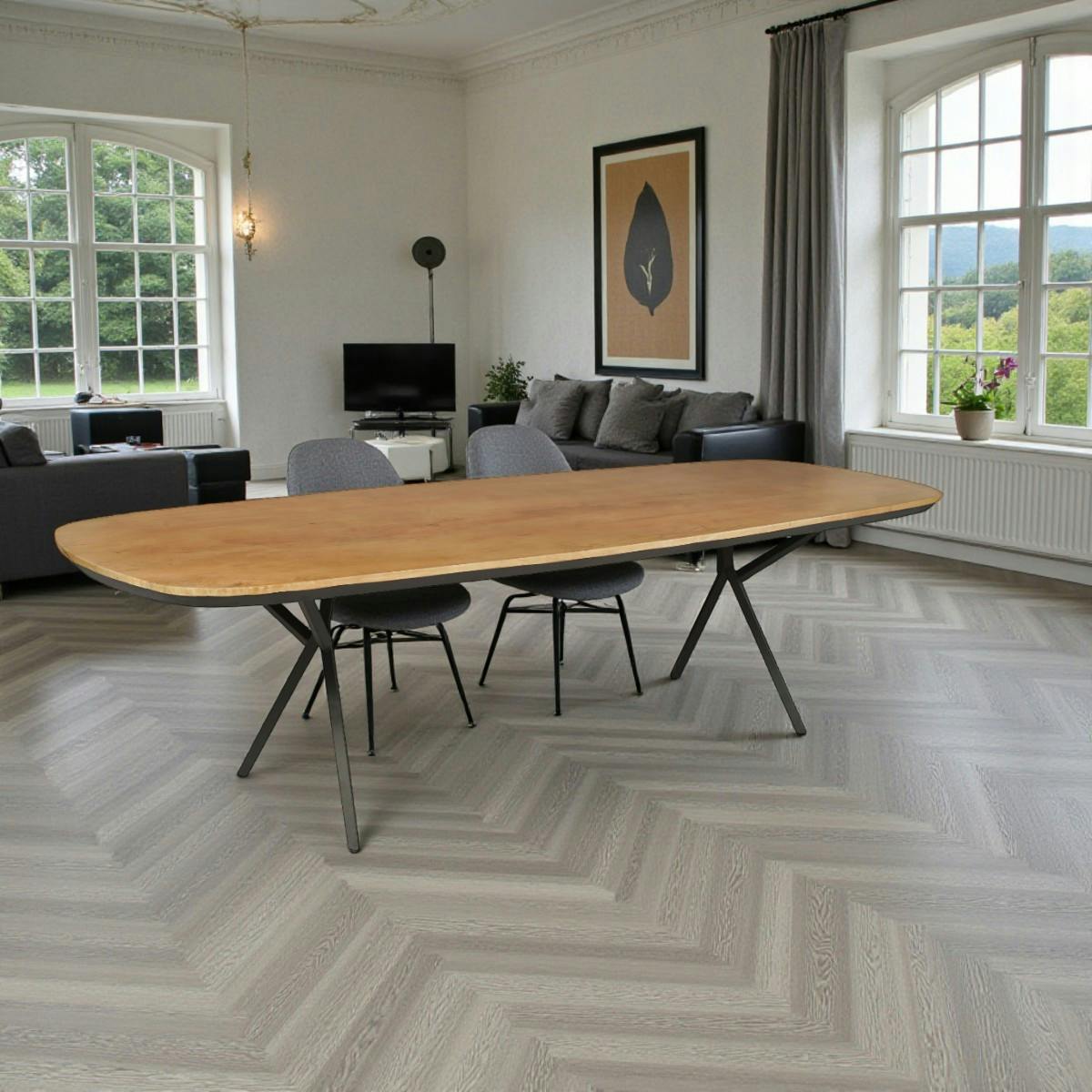 Table rectangulaire bois bords arrondis 200 cm UVEA