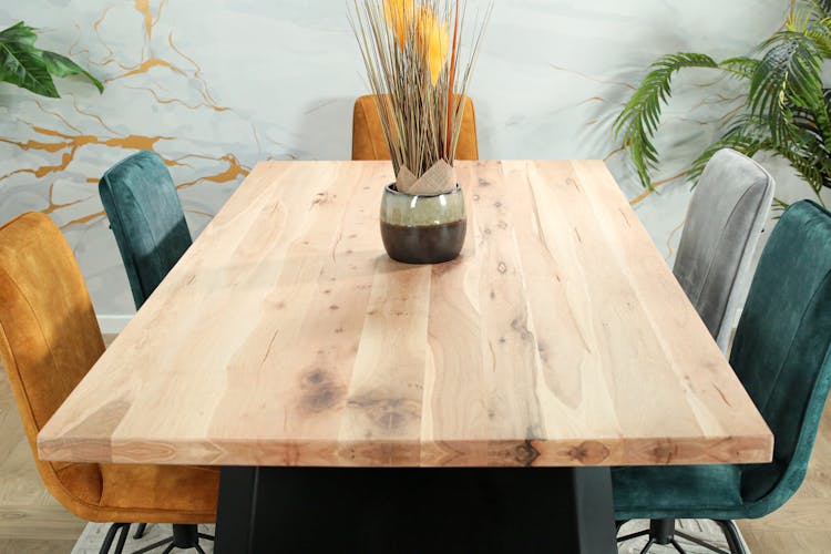 Table rectangulaire en chêne blanc avec poutre centrale 200 cm CORNWALL