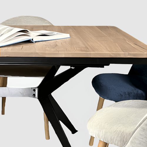 Table rectangulaire extensible en chêne blanc 180 cm PALERME