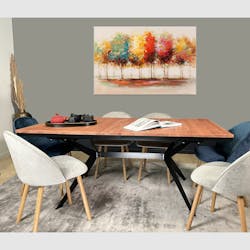 Table rectangulaire extensible en chêne brun 180 cm PALERME