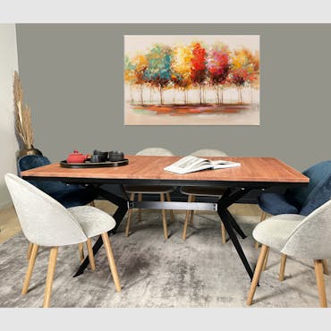  Table rectangulaire extensible en chêne brun 180 cm PALERME