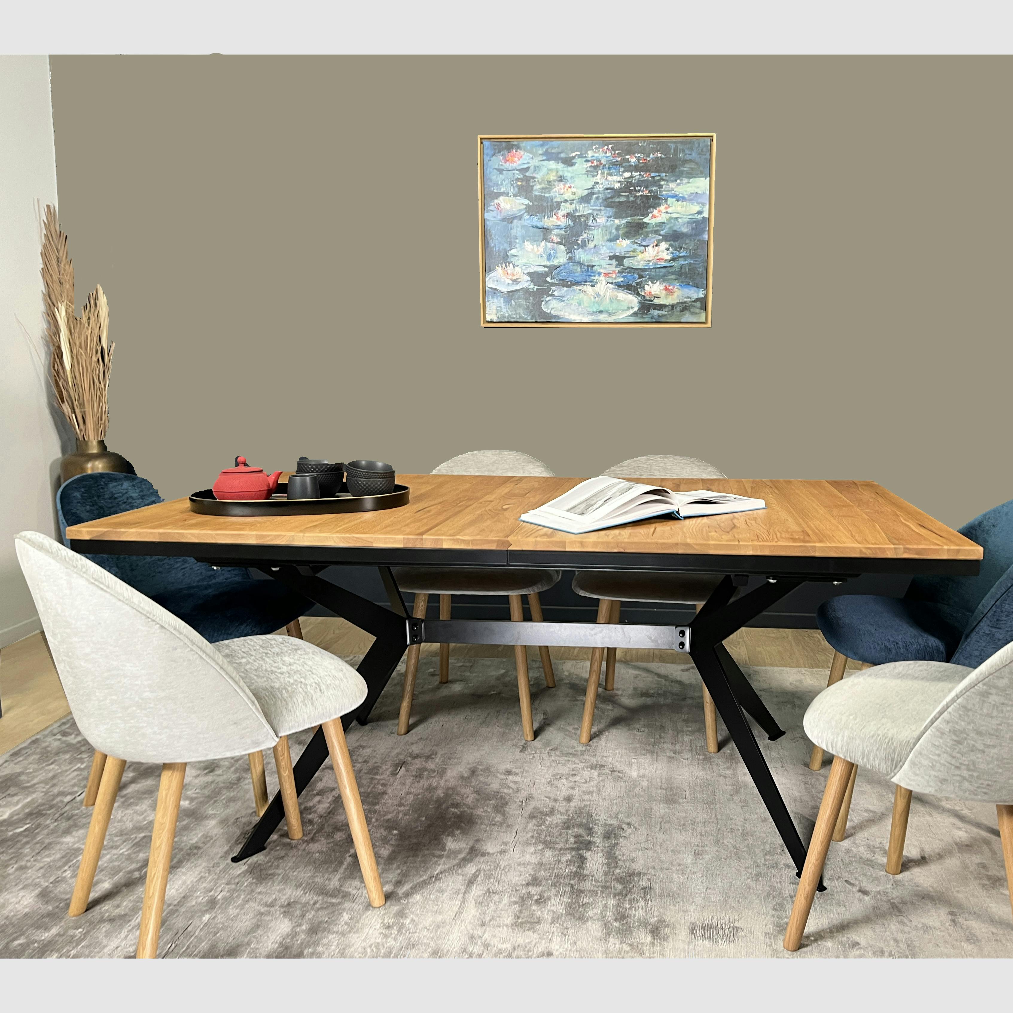 Table rectangulaire extensible en chêne huilé 220 cm PALERME