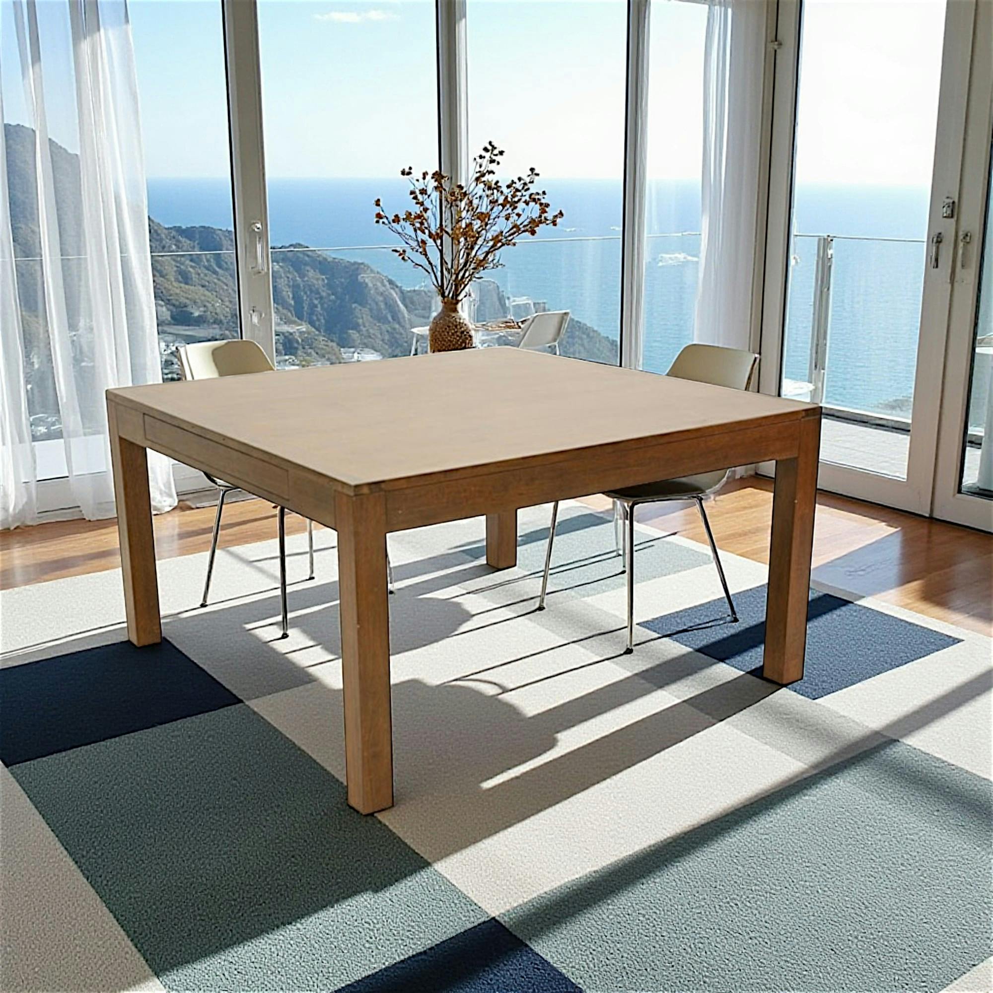 Table repas carrée extensible hévéa 140/240cm OLGA
