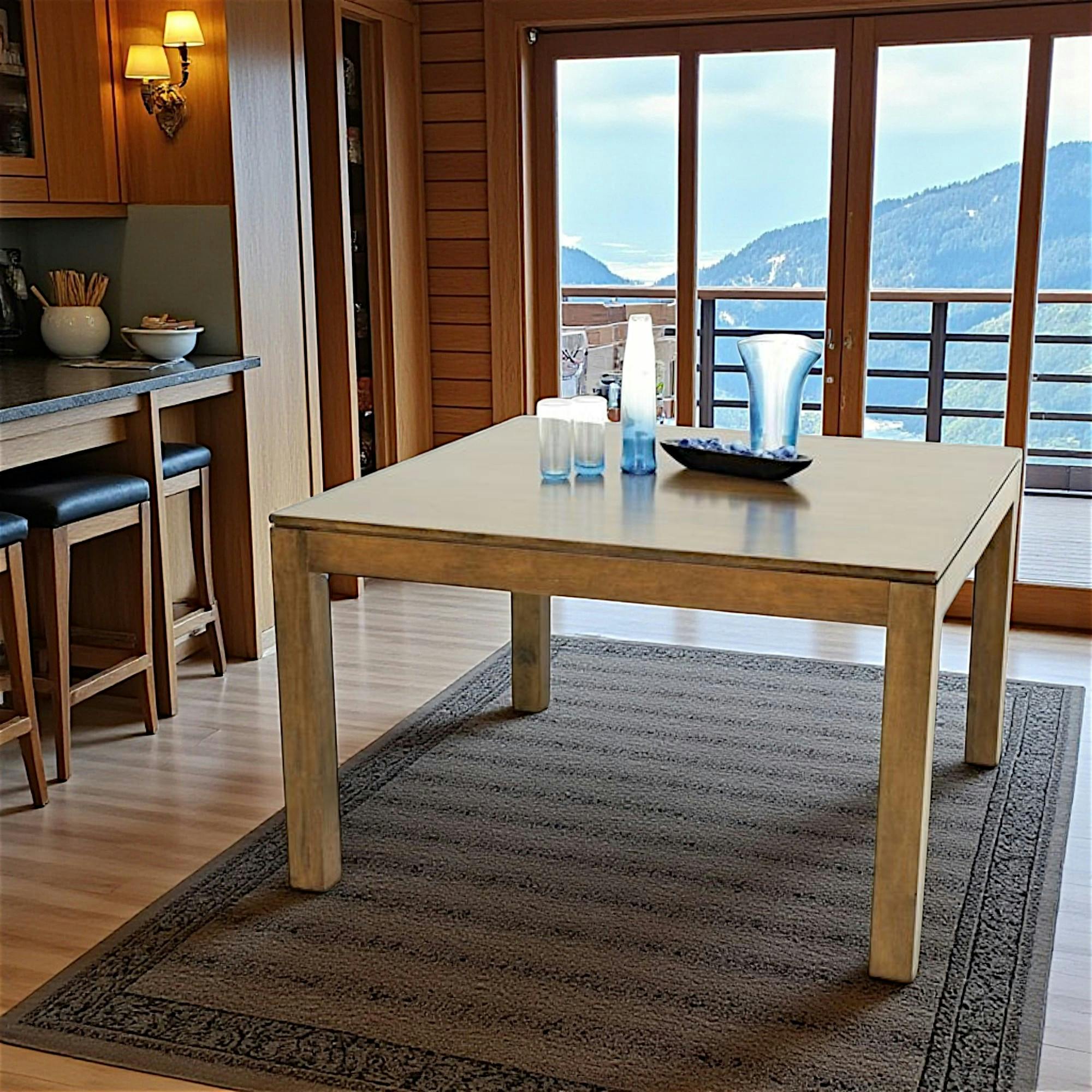 Table repas carrée hévéa 125cm HELENA