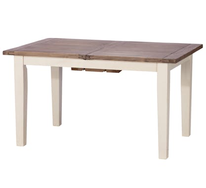 Table a manger rectangulaire extensible bois recycle FSC blanc