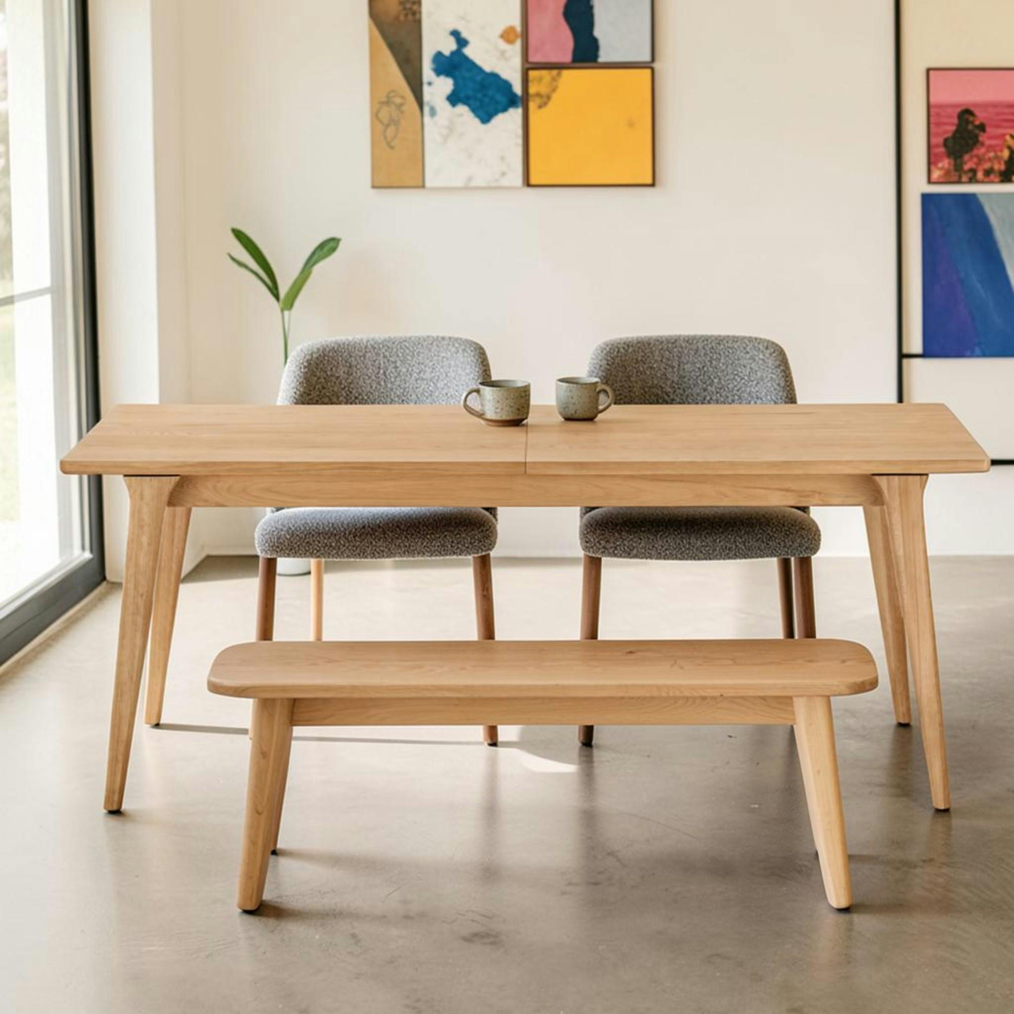 Table repas extensible en bois plaqué chêne, 240/290/340 cm KALKIE
