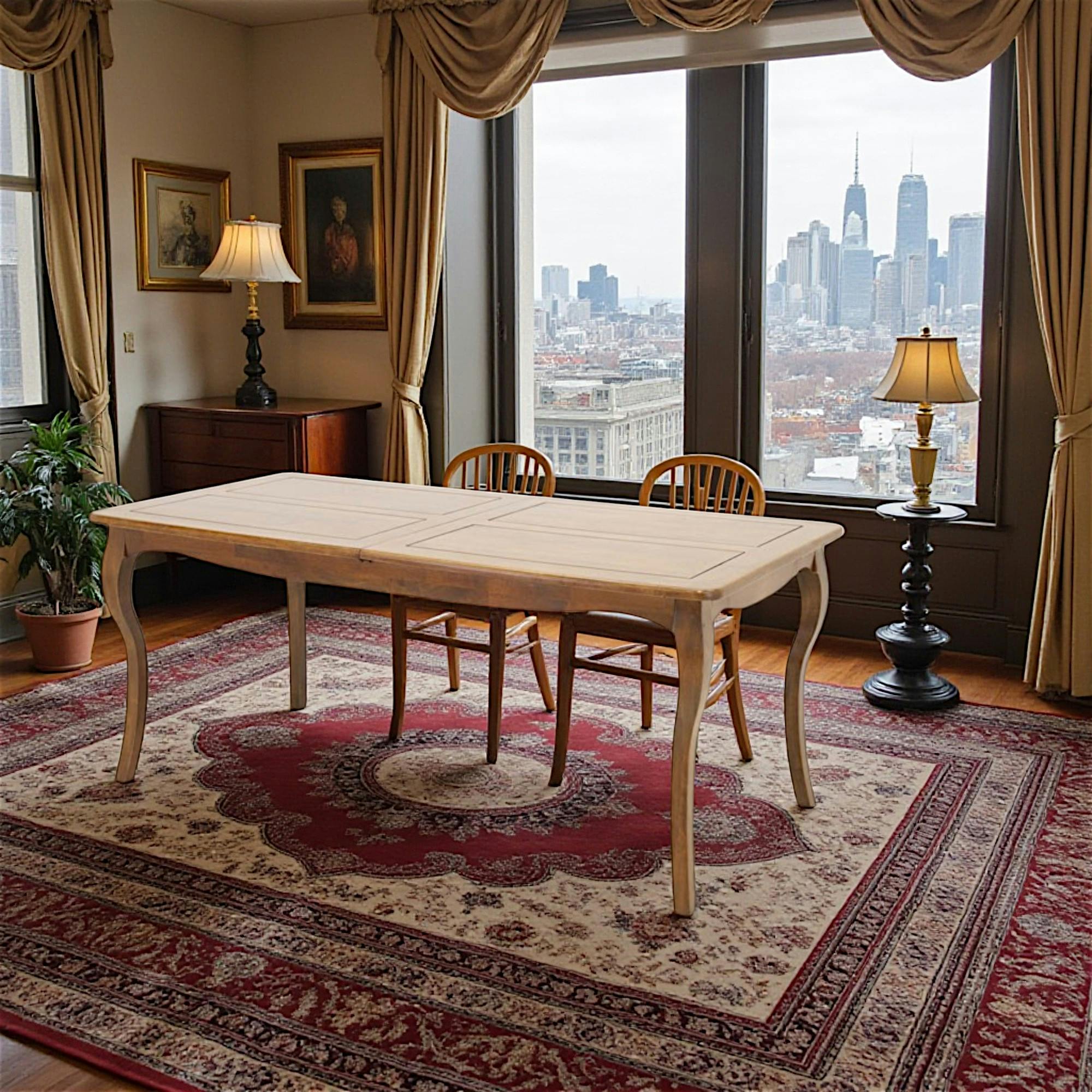Table repas extensible galbée hévéa 180/240cm TRADITION