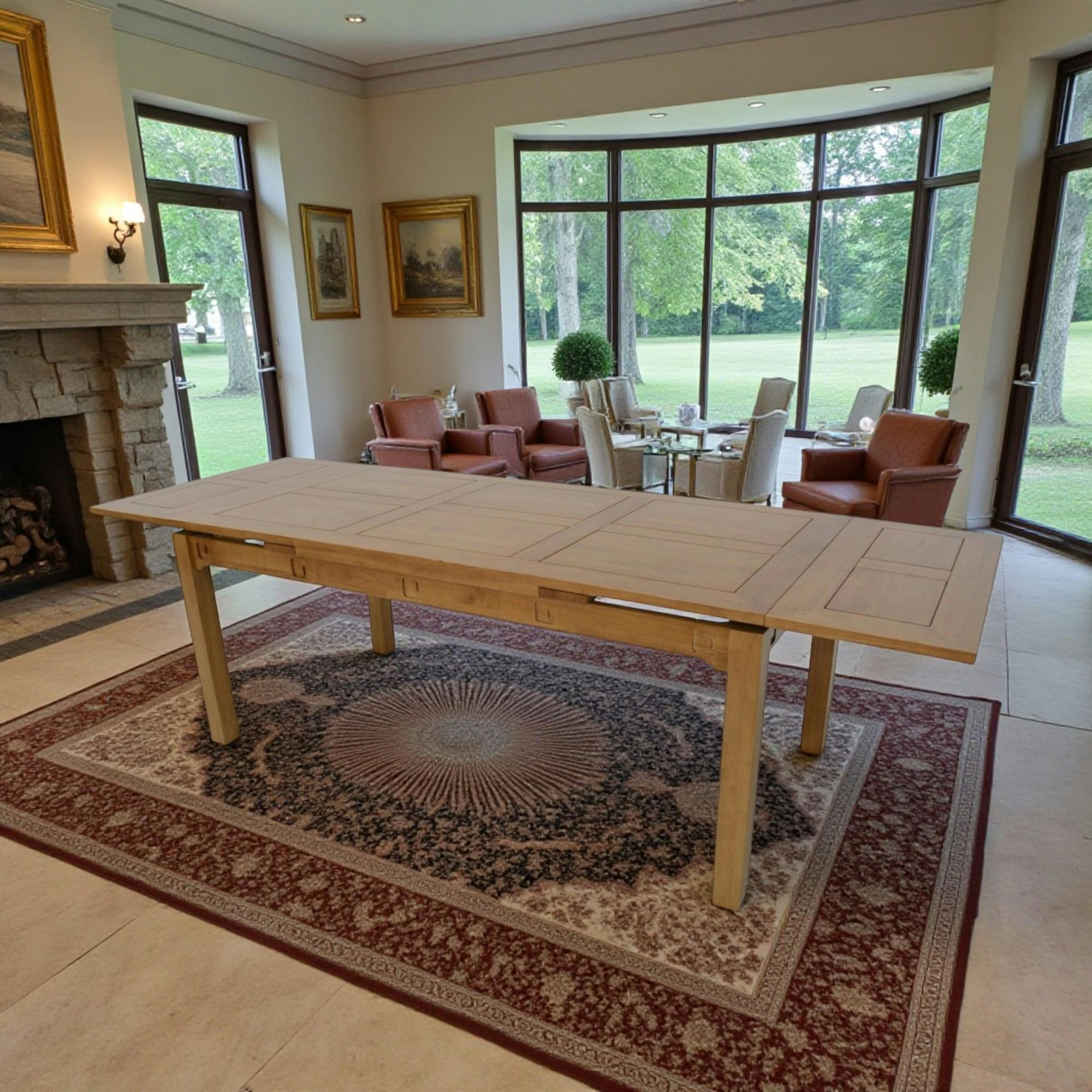 Table repas extensible hévéa 180/260cmTESSA