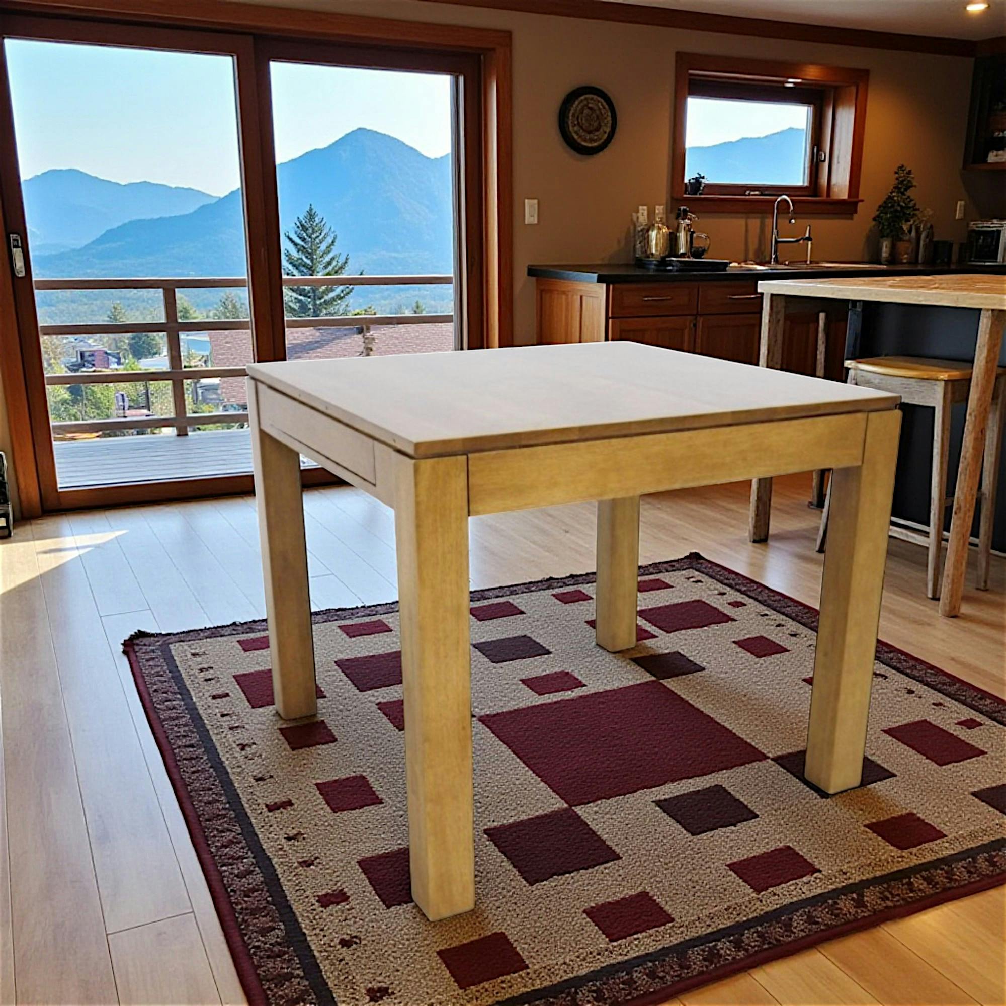 Table repas extensible hévéa 90/154cm HELENA