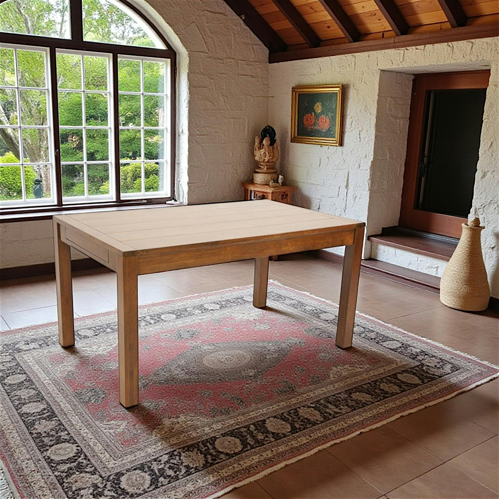 Table repas rectangle extensible 150-250cm hévéa ATTAN